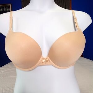 Smart & Sexy Super Push Up Bra 40B Beige Padded Bombshell Miraculous Adds 2 Cups